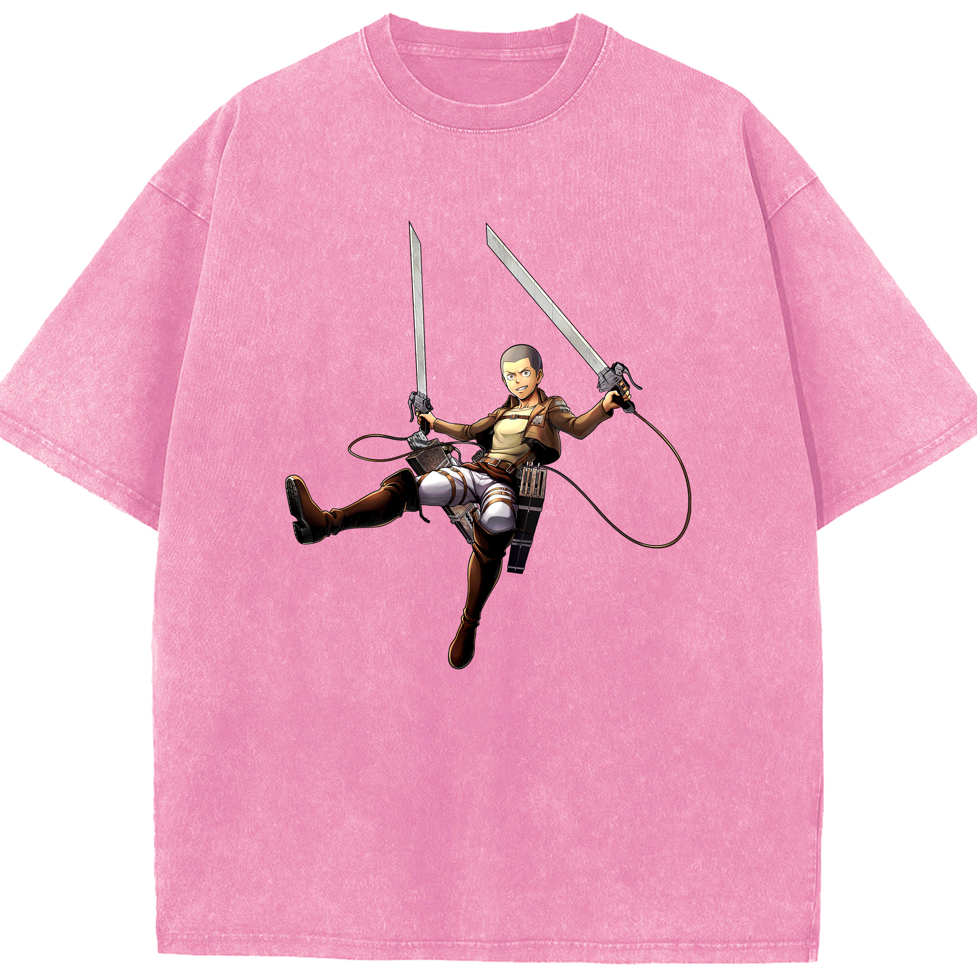 （画像用） 進撃の巨人 コニー·スプリンガー Attack on Titan Connie Springer 綿100% ヴィンテージ風 半袖Tシャツ（フロントプリント）